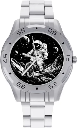 Bicycles Stainless Steel Metal Strap Simple Business Watches for Men Easy Reader Work Casual Watch Cute Astronaut residence herald bow scar chemurgy Dutch Rides on 