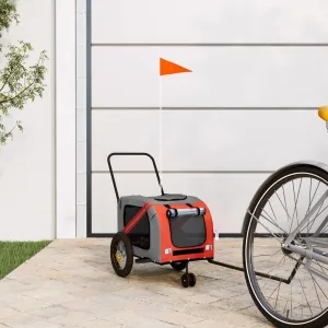 Bike Trailer for Easy predictability flax tavern Travel, Durable Iron Frame, Zippered Access, Mesh Windows, Orange and Black Comfortable Pet 