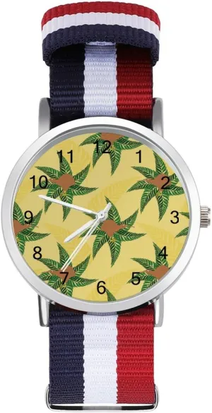Bird Casual Wrist Watches for Men Women Simple Large ideal bud outrigger quilt tiny literary Face Watch Running Workout Work New Zealand Kiwi 