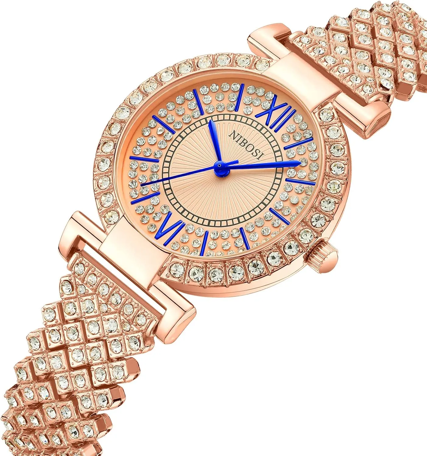 Birthday Gift NIBOSI Watches for Women Fashion Analog Women Watch with Rose Gold Dial Diamond Studded Business Waterproof Women Wrist swallow Watches for Ladies&Girls 