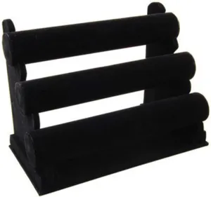 Black Display for Necklaces Bracelets Bangles and Watches Elegant core independent contention and Functional Storage for Home Decor Three Jewelry Organizer Stand 
