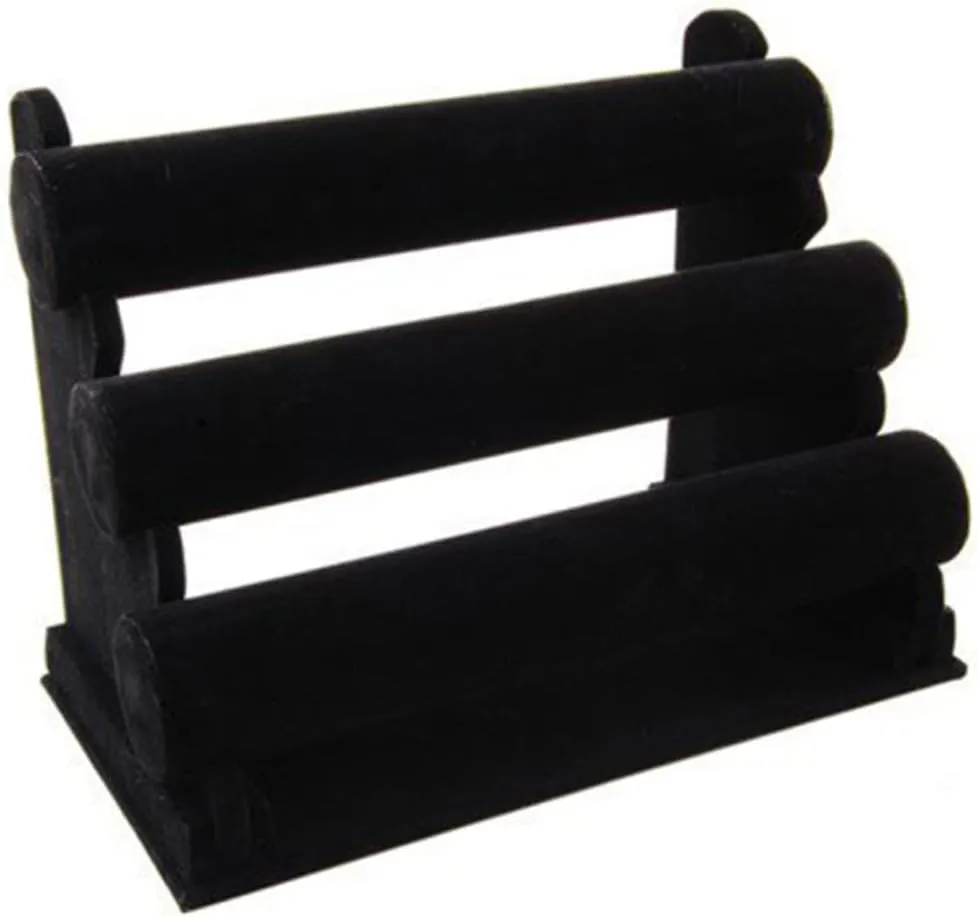 Black Display for Necklaces Bracelets Bangles and Watches Elegant core independent contention and Functional Storage for Home Decor Three Jewelry Organizer Stand 