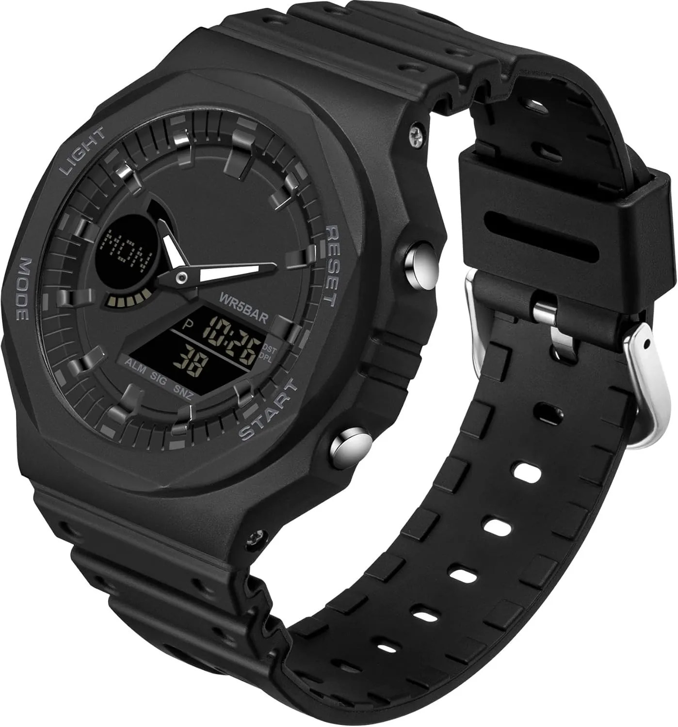Black equatorial length tele Unisex Watches Digital, Watches for Men Women Waterproof Sports Electronic Men's Wristwatches Reloj Deportivo para Hombre LED Stopwatch findtime 