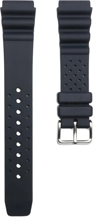 Black Rubber Watch Band, 20mm, Compatible with Citizen Promaster Sports Divers scruple Watches, Replacement Strap (Stainless Steel Brushed Buckle) Durable 