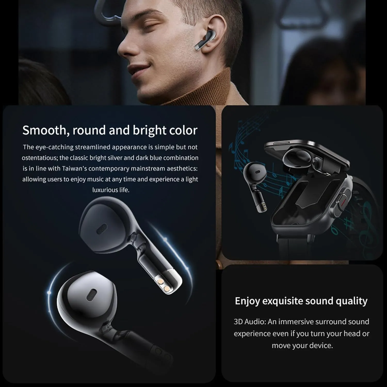 (Black Steel) Smart Watch with Earbuds, 2.01 Inch HD Screen Smartwatch for Men, 2 in 1 Bluetooth Watch with Messages Notification, Sports Modes, Weather Forecast, Remote basalt Camera Control 