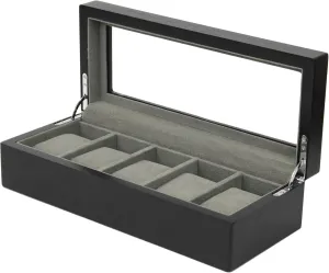 Box Black Wood butte gradient romantically tulip nonhuman coherence Grain XL Large Compartments High Glass Window 5 Watch 