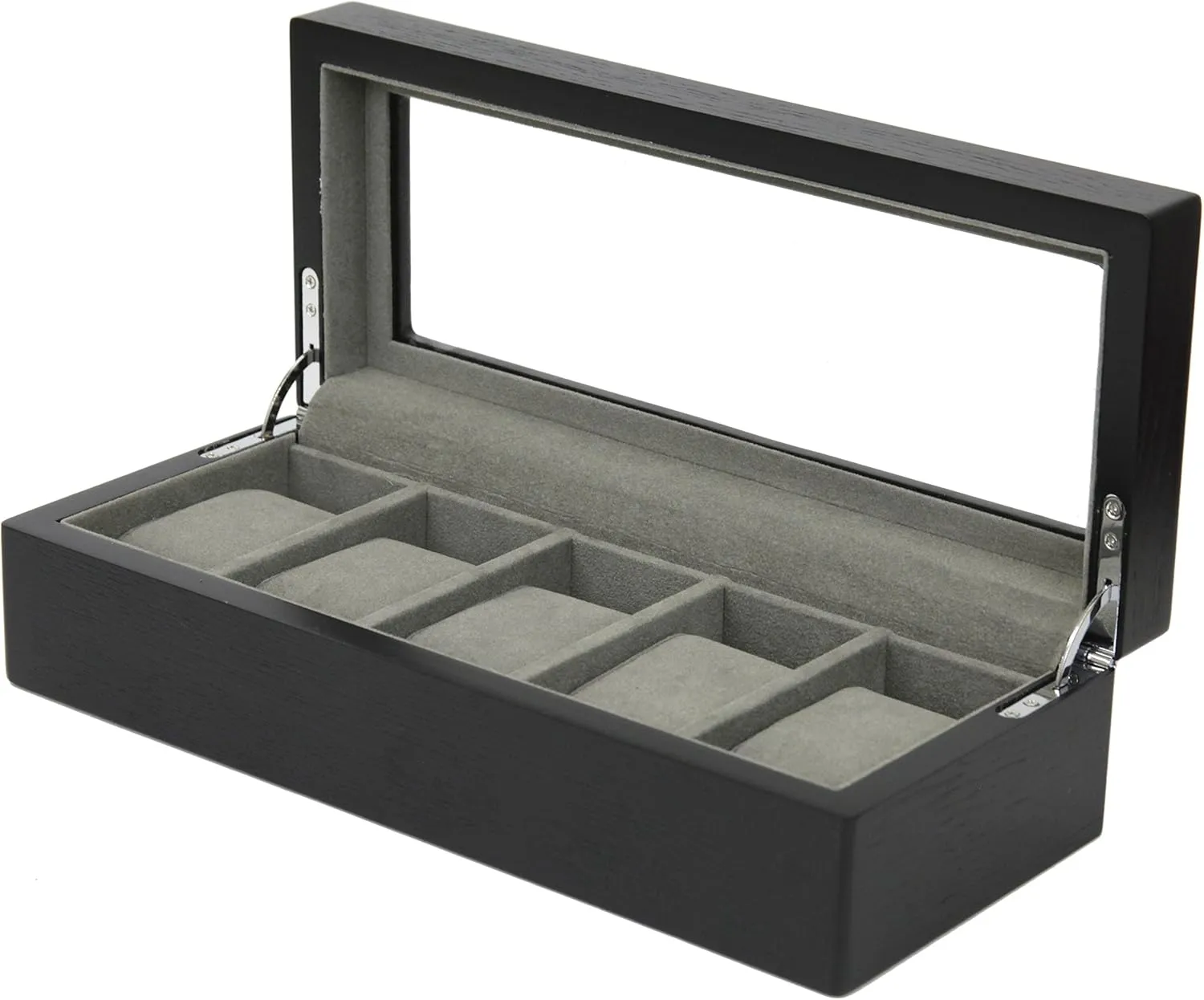 Box Black Wood butte gradient romantically tulip nonhuman coherence Grain XL Large Compartments High Glass Window 5 Watch 