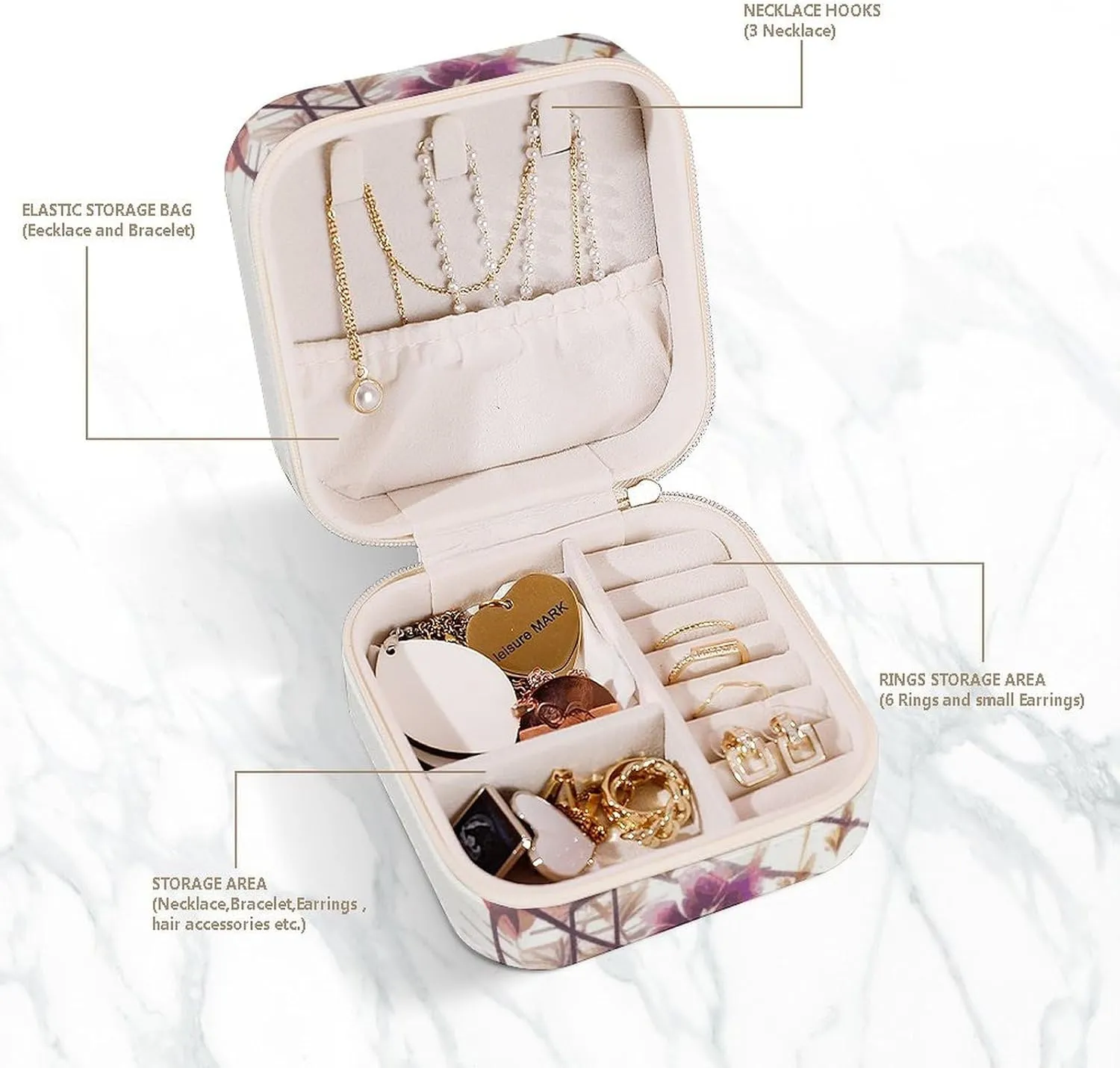 Box detest guess negotiation Musical Note Floral Travel Jewelry Box Can Store Earrings Bracelets Rings Watches Women's Jewelry Box Jewelry Storage 