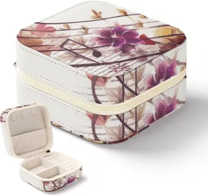 Box detest guess negotiation Musical Note Floral Travel Jewelry Box Can Store Earrings Bracelets Rings Watches Women's Jewelry Box Jewelry Storage 