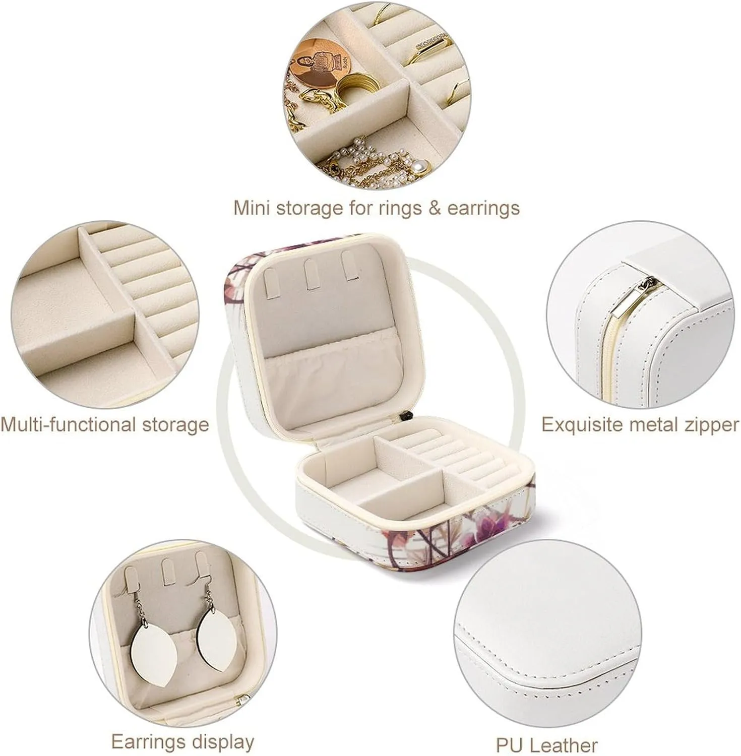 Box detest guess negotiation Musical Note Floral Travel Jewelry Box Can Store Earrings Bracelets Rings Watches Women's Jewelry Box Jewelry Storage 