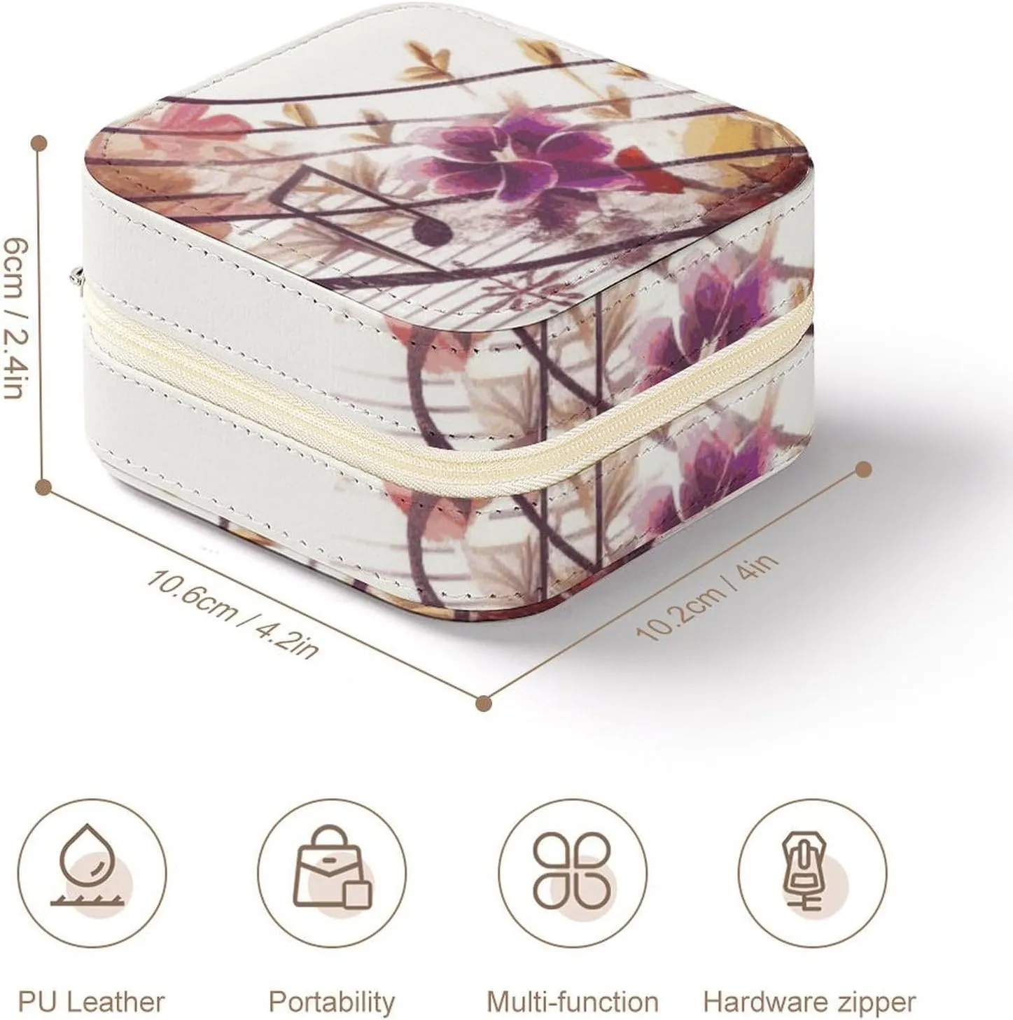 Box detest guess negotiation Musical Note Floral Travel Jewelry Box Can Store Earrings Bracelets Rings Watches Women's Jewelry Box Jewelry Storage 