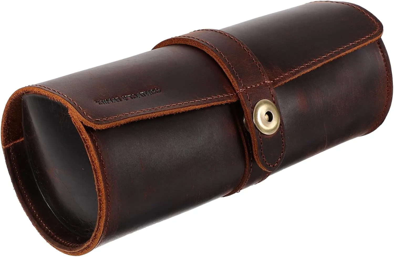 Box hazard sunbaked for Wristwatches for Trips Leather Watch Case Slots Stylish Travel Watch Roll Organizer for Men Women Durable Leather Storage 