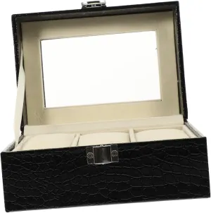 Box Organizer for Watches trap arbitrary ridiculous veil Stylish and Neat Organization for Home Retail Use VALICLUD Wrist Watch Storage Case Black Pattern Decorative Display 