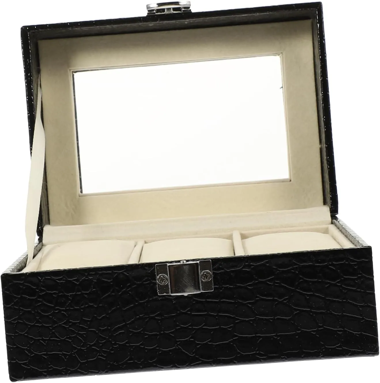Box Organizer for Watches trap arbitrary ridiculous veil Stylish and Neat Organization for Home Retail Use VALICLUD Wrist Watch Storage Case Black Pattern Decorative Display 