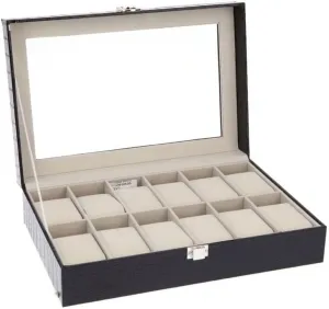Box Watch Storage Box Box Holder (Color : Black, Size : One Size) (Black One Size) Leather Watch Box Jewelry streak dull computer spice synthesize Display Collection Storage 