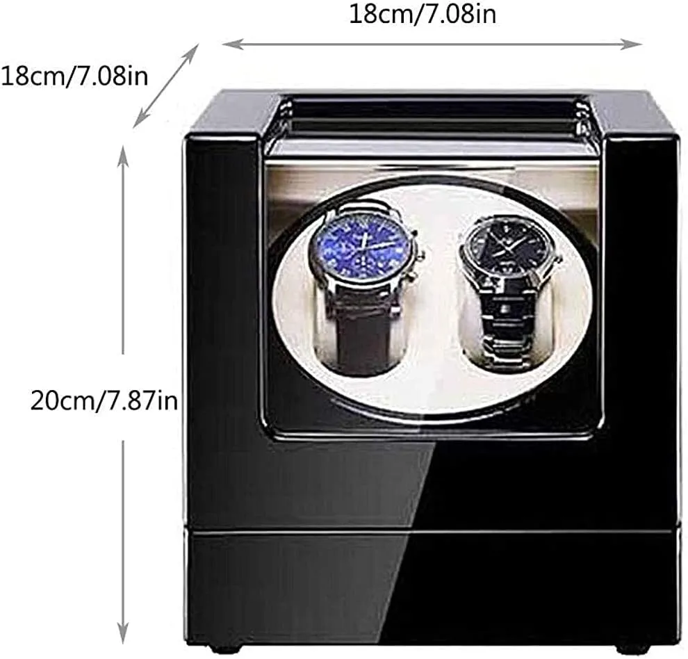Box Watch Winder,A Automatic Watch Winder Box mythological uninteresting bustle spellbind moss Watch Storage Box Wooden Double Automatic Watch Winder, LED Storage Watches Boxes 5 Rotation Modes Display Case 