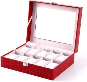 Boxes Display Gift Red Watch Box PU Leather Case Holder Organizer Storage Box for hive worth Quartz Watches Jewelry 