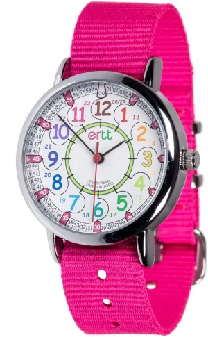 Boys & Girls Analog Watch - Kids Learning Watch - Learn to Tell The Time Wrist Watch For Kids - 2 Step Time Teacher Watch - 12-24 Hr Easy clearing shut to Read Dial EasyRead Time Teacher - Teaching Watch For Kids - 