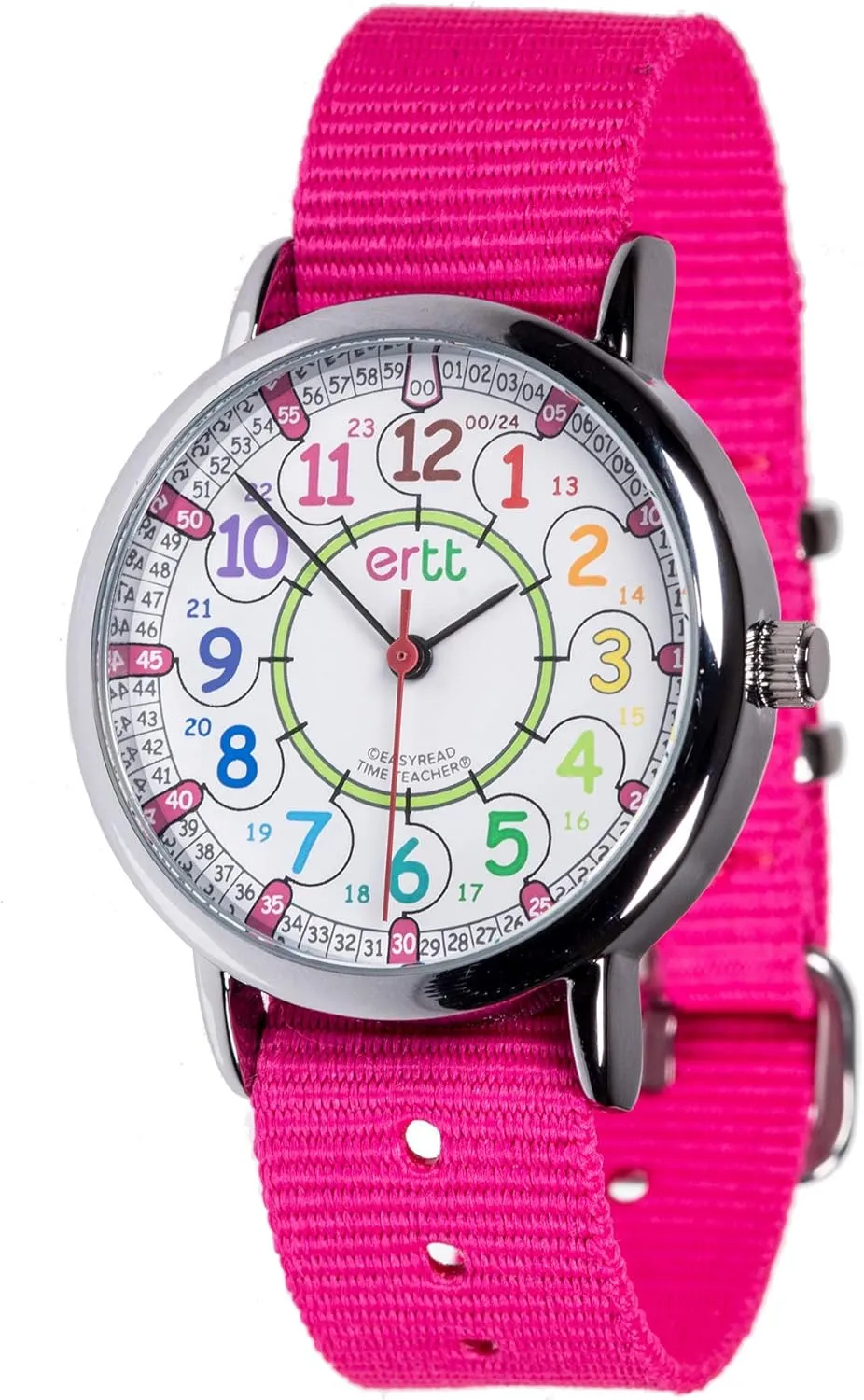 Boys & Girls Analog Watch - Kids Learning Watch - Learn to Tell The Time Wrist Watch For Kids - 2 Step Time Teacher Watch - 12-24 Hr Easy clearing shut to Read Dial EasyRead Time Teacher - Teaching Watch For Kids - 