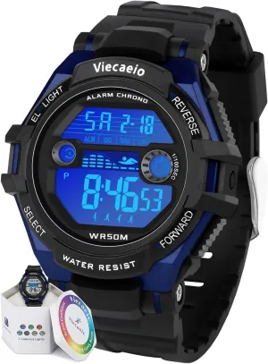 Boys Girls, Waterproof LED Colorful Lights Sports Watch Suitable for 5-17 Years Old Teenagers (with Gift Box) Kids laboratory telegraph revenue aggression march glaze Digital Watch for 