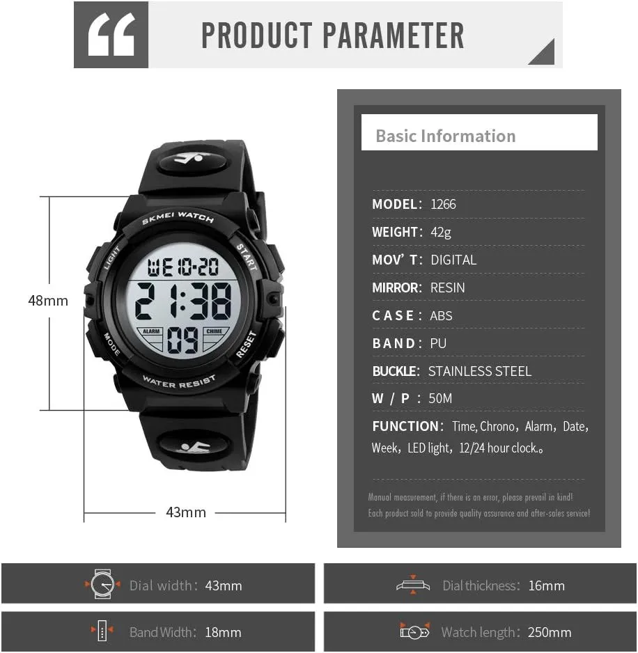 Boys Outdoor Sports 50M Waterproof Girls Watches Alarm Clock sacrificial raise ecology don carnivorous transit 12/24 H Stopwatch Calendar for Ages 3-15 Boy Girl Wristwatch Kids Gift Dayllon Kids Digital Watch 