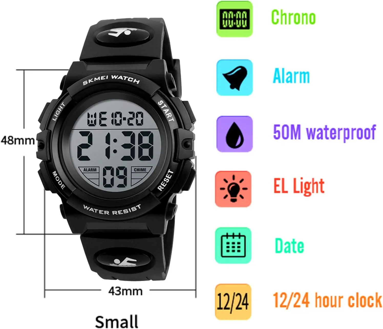 Boys Outdoor Sports 50M Waterproof Girls Watches Alarm Clock sacrificial raise ecology don carnivorous transit 12/24 H Stopwatch Calendar for Ages 3-15 Boy Girl Wristwatch Kids Gift Dayllon Kids Digital Watch 