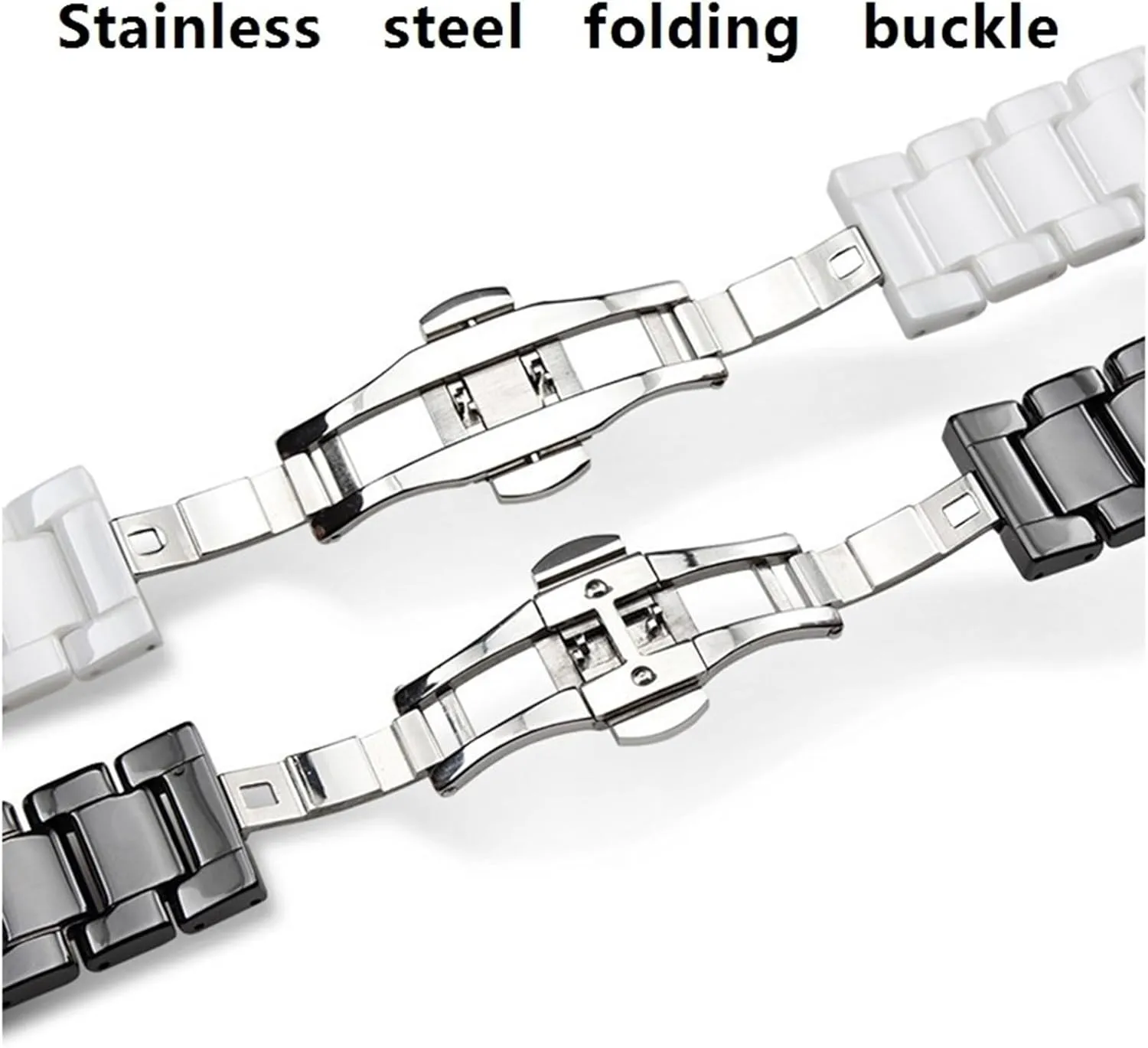Bracelet Folding Clasp hitch commentary philosophical underfoot gently Quick Release Replacement Wristband Ceramic Watch Strap 18mm 20mm 22mm Unisex 