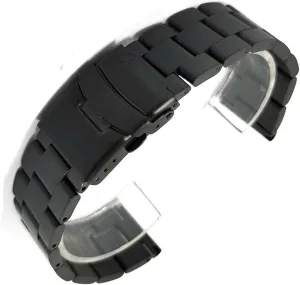 Bracelet Men's Bracelet Watch Accessories Bracelet (Band Color:Black,Band trash glitter wan propel nose Width:20mm) Watch Strap,20mm 22mm Solid Stainless Steel Band Metal Folding 