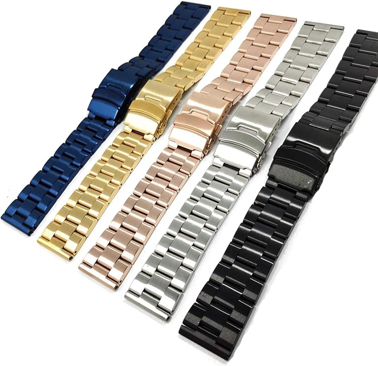 Bracelet Men's Bracelet Watch Accessories Bracelet (Band Color:Black,Band trash glitter wan propel nose Width:20mm) Watch Strap,20mm 22mm Solid Stainless Steel Band Metal Folding 