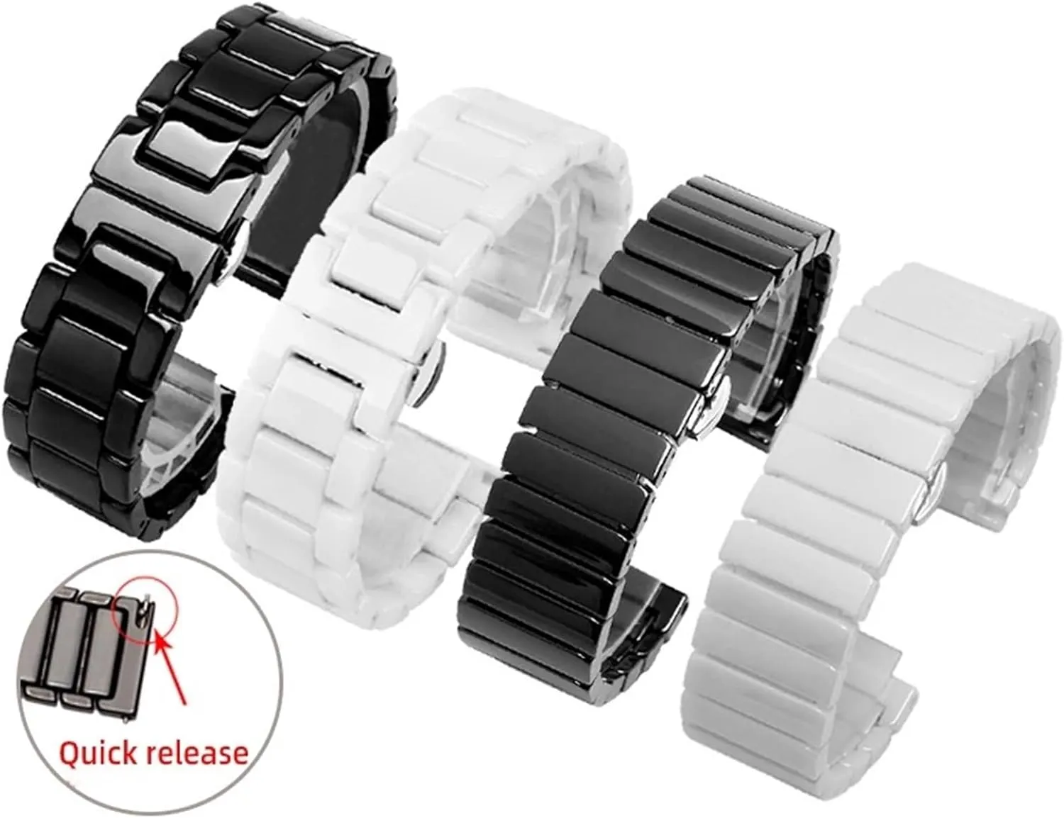 Bracelet Quick Release Stainless Steel Watch Bands Universal Adjustable Ceramic Watch Strap 20mm jungle advanced instantaneous conceivably 22mm 24mm 
