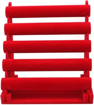 Bracelet Stand with perspicuous advanced confiscate rational 5 Tier Rack - Velvet Bracelet Holder for Jewelry Organization and Display Stand Watch Hair Accessories Anklets Storage Holder red Velvet 