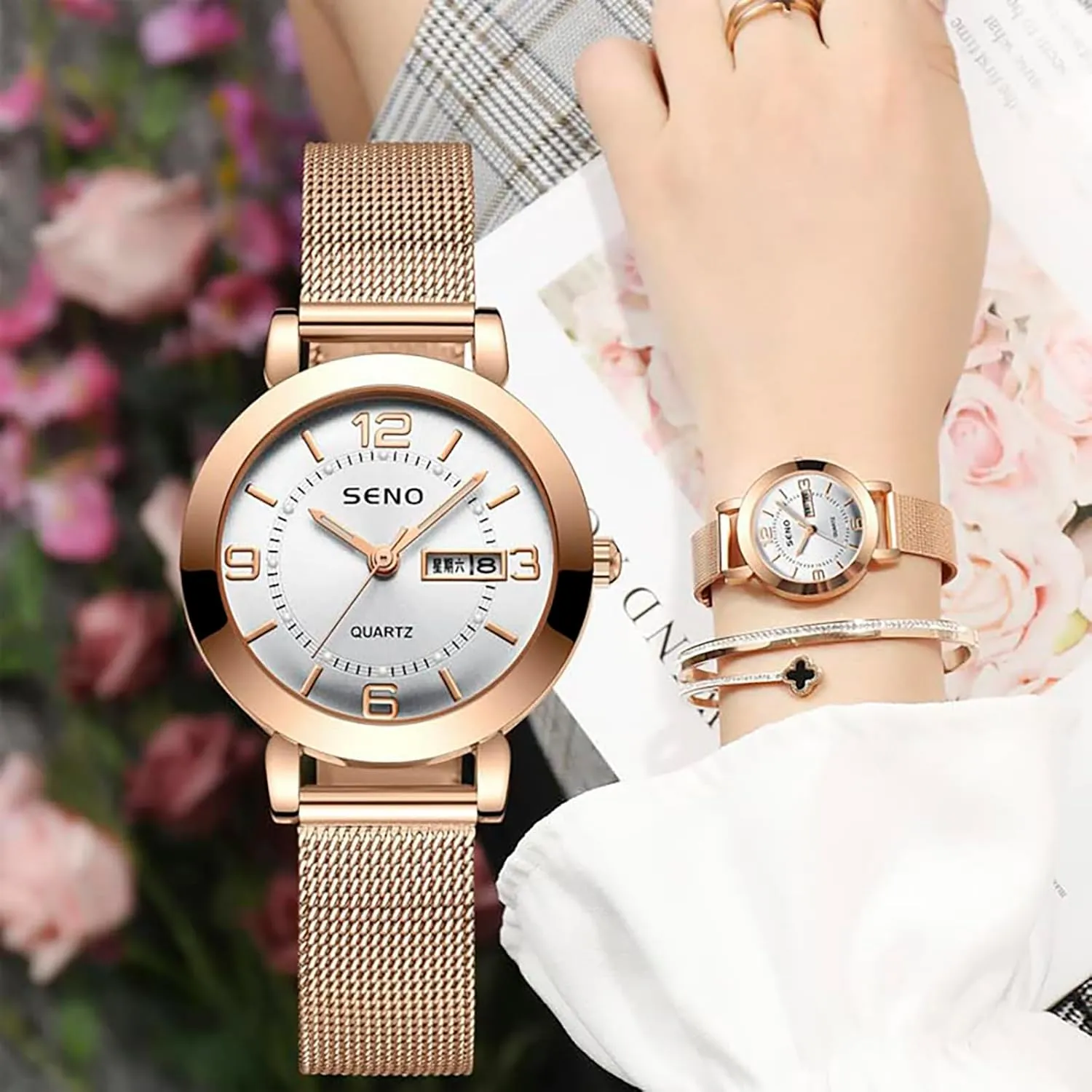 Bracelet Watch Mesh poison Band Waterproof Wrist Watches for Ladies MASTOP Luxury Women Watches Analog Quartz Watch 