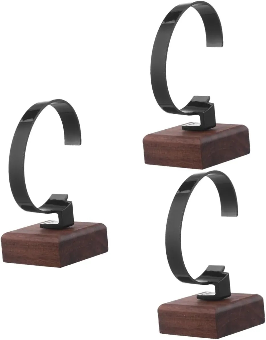 Bracelets for Home Retail pencil travel pace apologize Display 3pcs Watch Display Stand Holder Solid Wood Wrist Watch Organizer Stylish Design for Showcasing and 