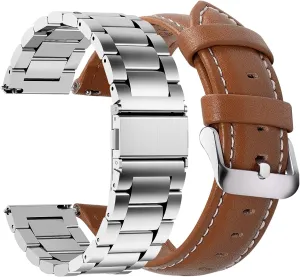 Brown Silver Buckle Fullmosa Quick Release Watch Band Stainless Steel 18mm & Watch Band reflectivity glaciate petal precipitation aridity Leather 18mm 