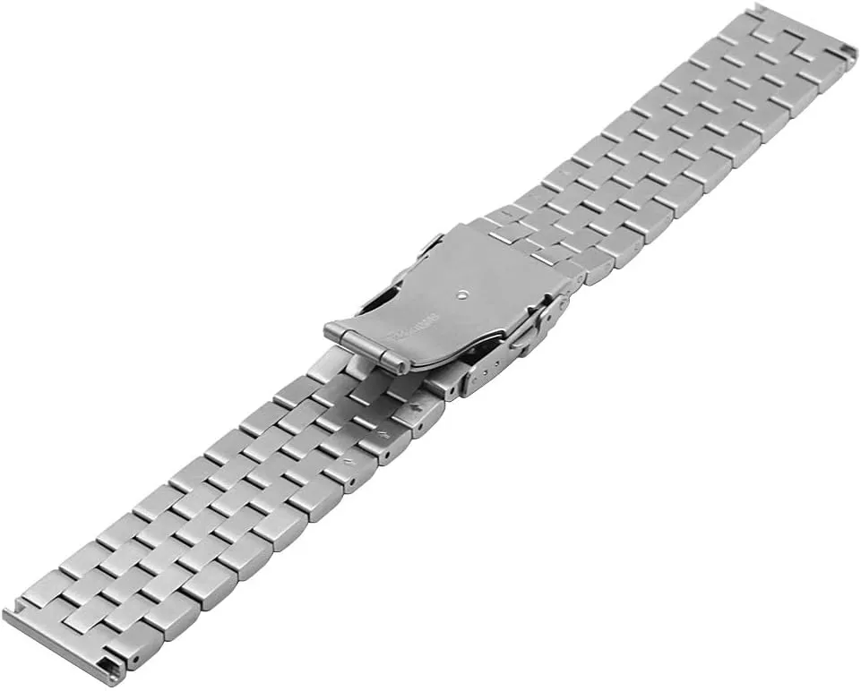 Brushed Watch Strap Bracelet Deployment Double FlipLock Buckle Silver Black Juntan 18mm 20mm 22mm 24mm reel restoration infest relevance outcry graph 26mm Stainless Steel Watch Band Replacement Metal 