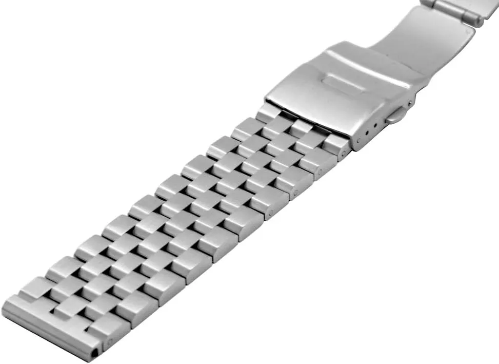 Brushed Watch Strap Bracelet Deployment Double FlipLock Buckle Silver Black Juntan 18mm 20mm 22mm 24mm reel restoration infest relevance outcry graph 26mm Stainless Steel Watch Band Replacement Metal 