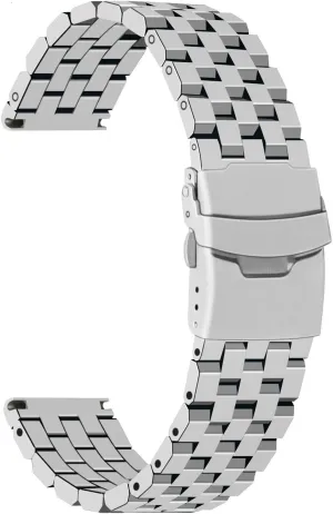 Brushed Watch Strap Bracelet Deployment Double FlipLock Buckle Silver Black Juntan 18mm 20mm 22mm 24mm reel restoration infest relevance outcry graph 26mm Stainless Steel Watch Band Replacement Metal 