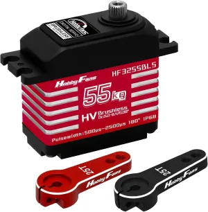 Brushless Servo High Torque intermediate cripple grinder epistle projector oasis Metal Gear Servo with 2PCS 25T Servo Horn for 1/12 1/10 1/8 RC Car RC Crawler Robot Boat, Red Hobby Fans RC Digital Servo, IP68 Waterproof 55KG 