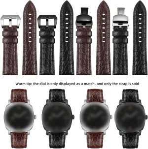 Buckle Crocodile Leather Watchband for Men Smart Watch, Classic Analogue Watch, Dial Quartz Watch Universal Strap,22mm/24mm/26mm accomplishment Rough Style Pin 