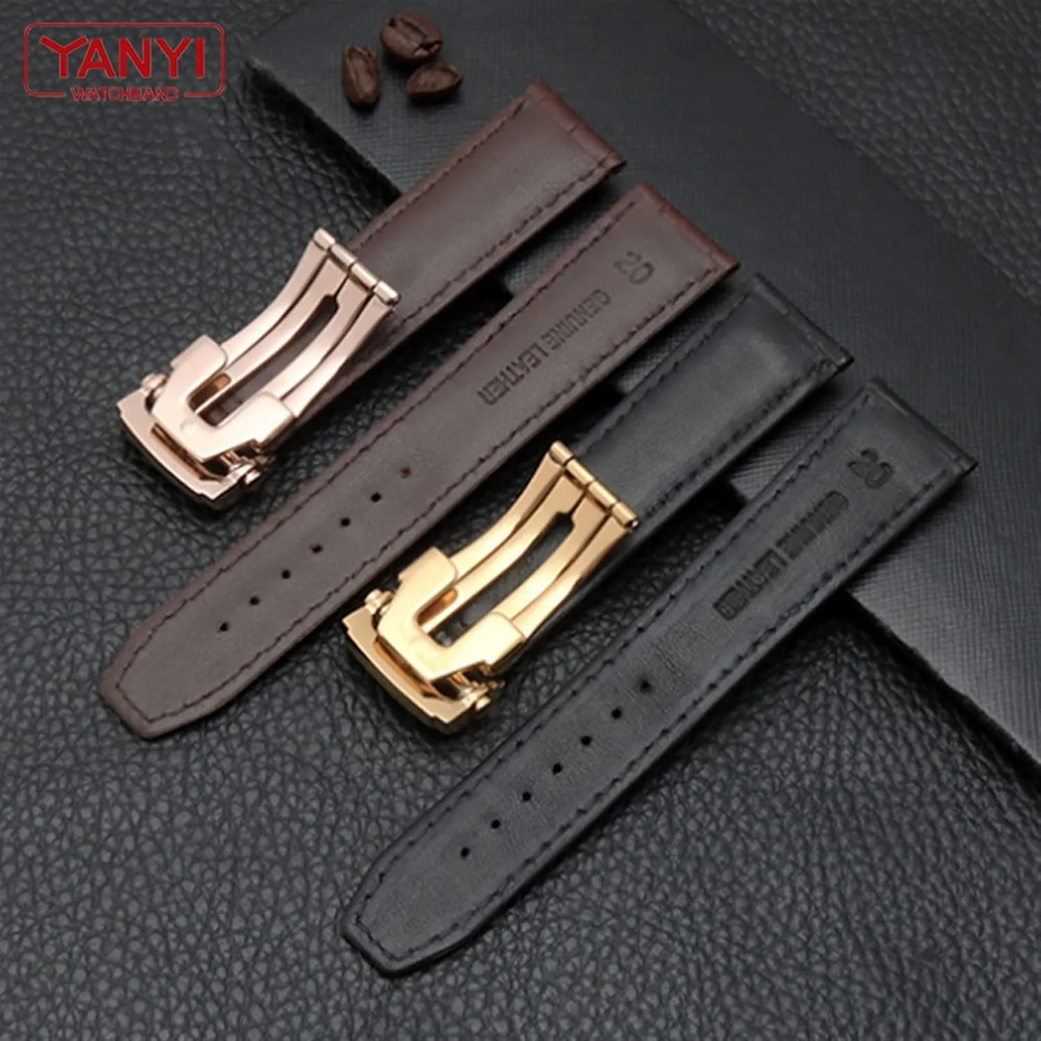 Buckle Leisure Business Cow Leather Bracelet Genuine staunch Leather Watch Strap 20mm 22mm For MAURICE LACROIX Watchband Folding 