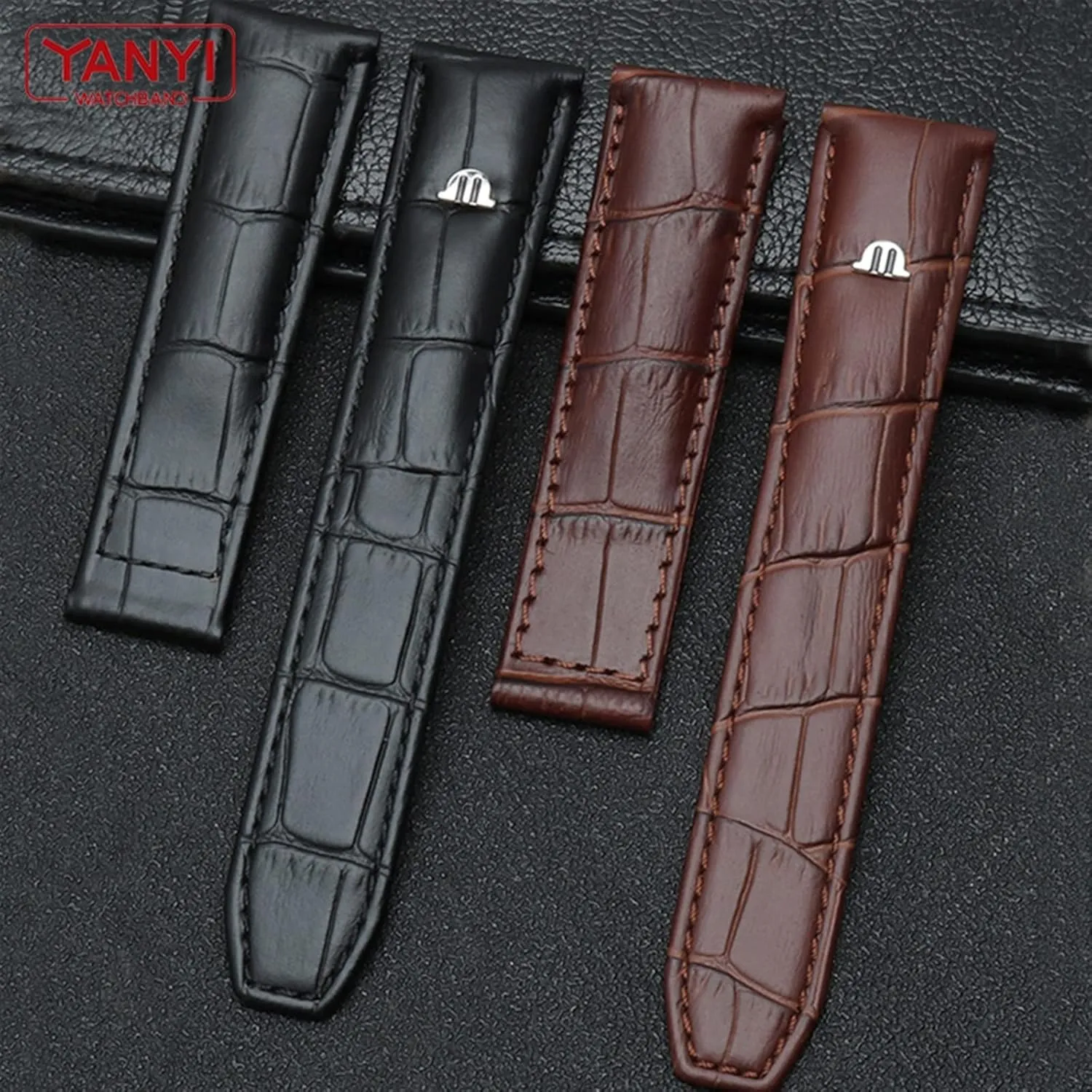 Buckle Leisure Business Cow Leather Bracelet Genuine staunch Leather Watch Strap 20mm 22mm For MAURICE LACROIX Watchband Folding 