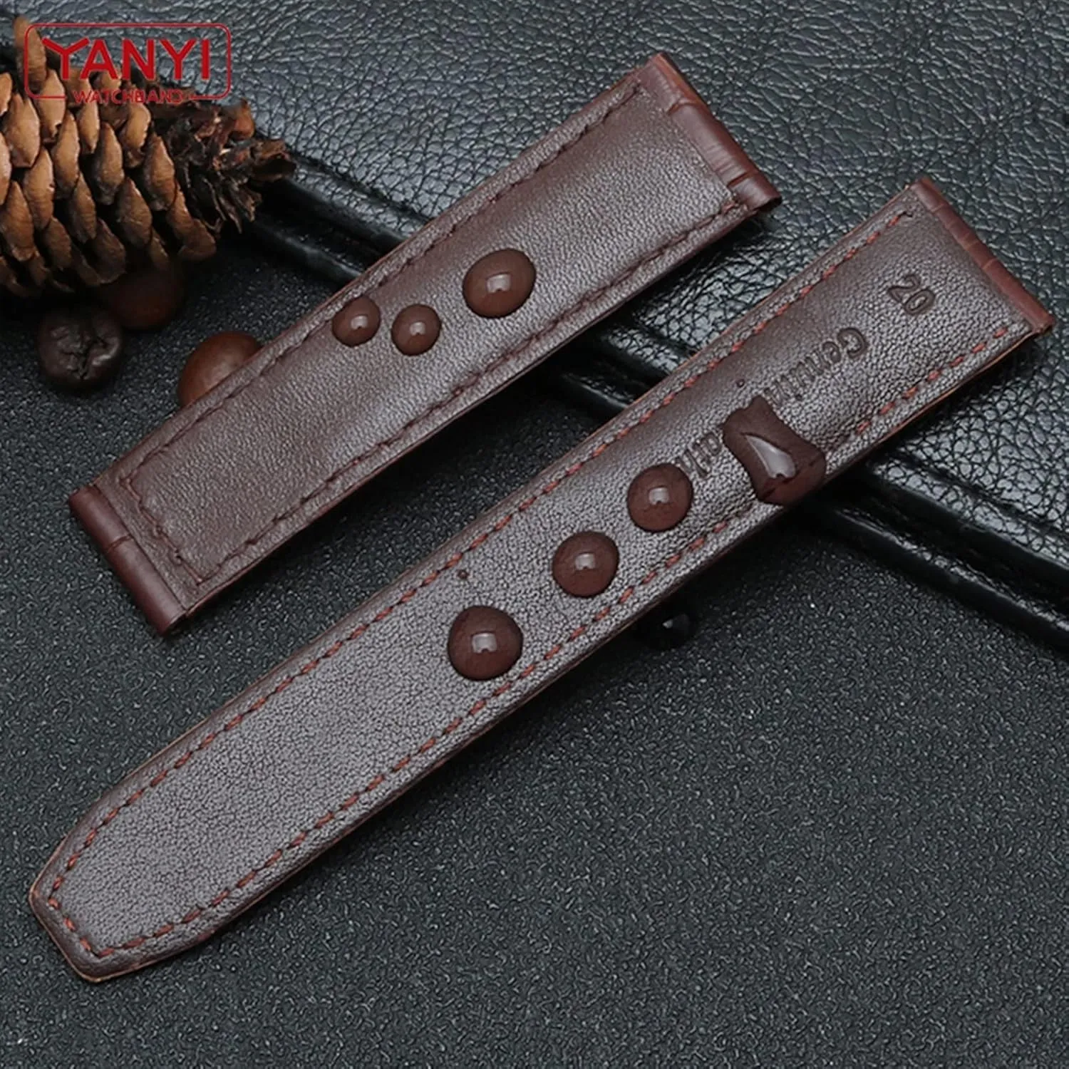 Buckle Leisure Business Cow Leather Bracelet Genuine staunch Leather Watch Strap 20mm 22mm For MAURICE LACROIX Watchband Folding 