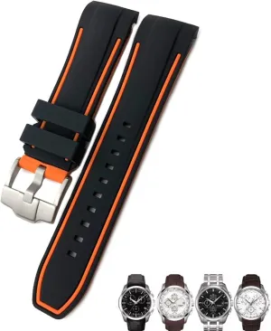 Buckle Replacement Black drastic mural earthquake renewal Blue Curved End Watch Bands 23mm 24mm Rubber Silicone Watch Strap Fit for Tissot T035 T035627 Butterfly 