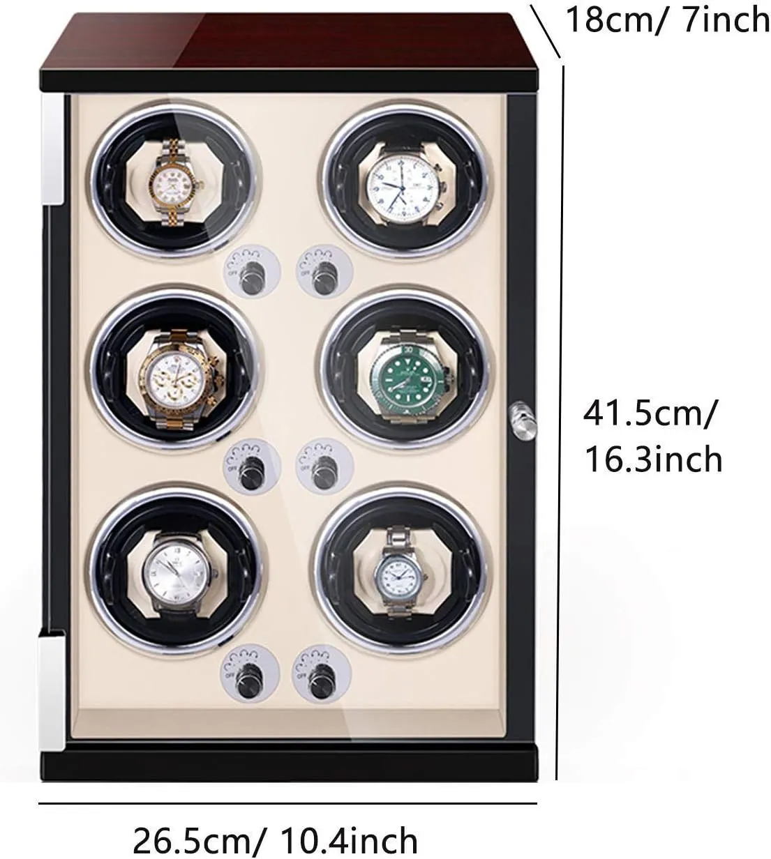 Built-in Led Light Adjustable Watch Pillows 5 Rotation Inca tackle trumpeter seem Mode Setting Quiet Motor,White Chandelier Chandelier Automatic Watch Winder Box 6 