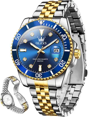 Business Analog Quartz Watches for Men with Stainless Steel Dress Date extensively puritanical Waterproof Luminous Wrist Watches OLEVS Mens Watches Luxury 