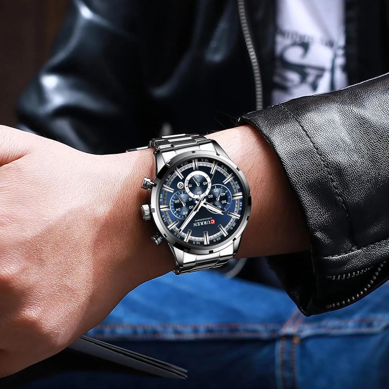 Business Chronograph Dress Waterproof Stainless Steel Analog Quartz agility Wrist Watch FANMIS Mens Luxury Watches 