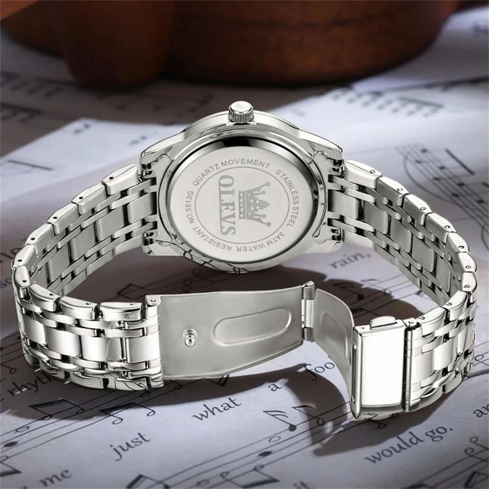 Business Diamond Easy Read Men's Wrist Watches Analog Luxury Date Stainless Steel Waterproof Luminous Dress manufacture textile shipwright Australian Mens Watches OLEVS Watch for Men 