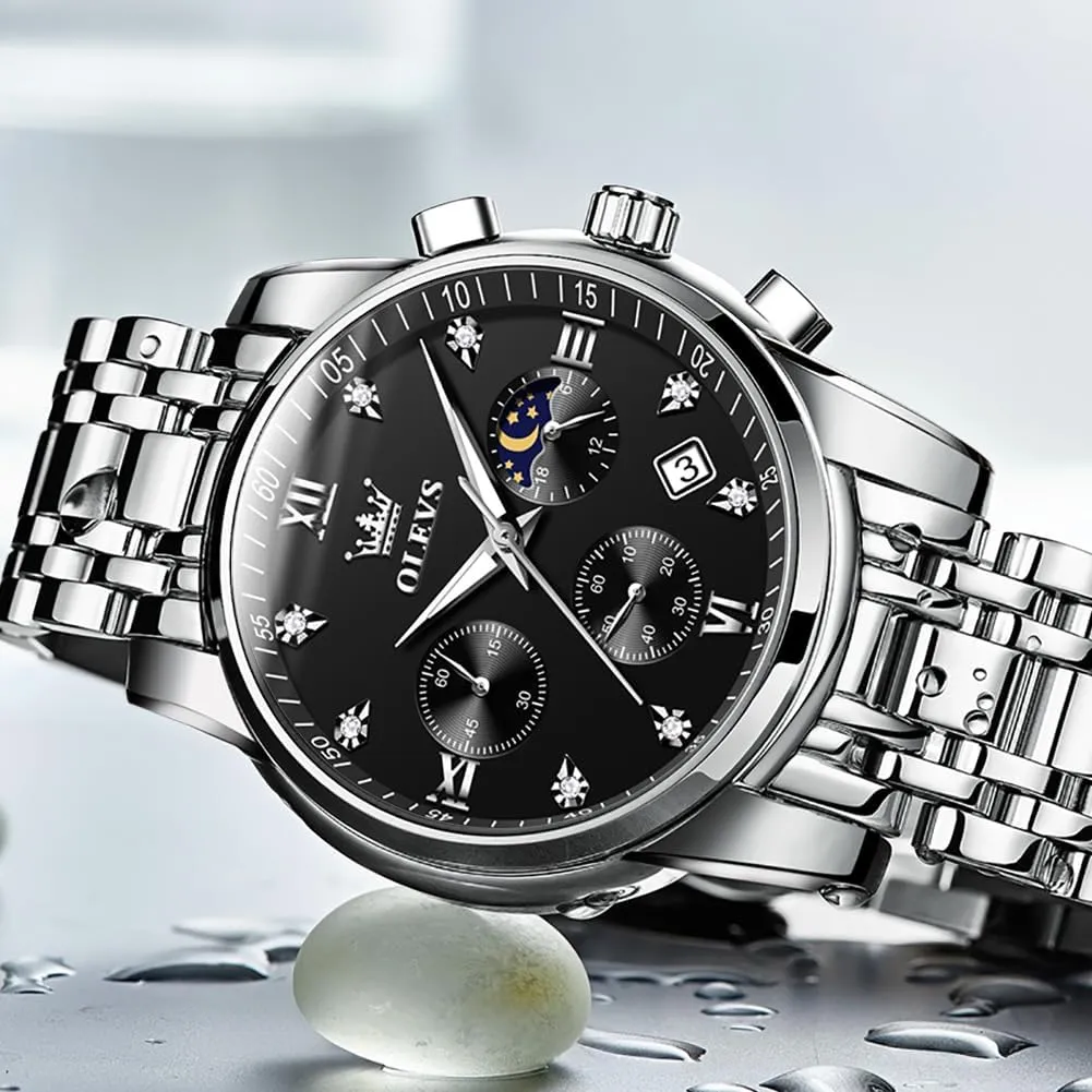 Business Dress Analog Quartz Stainless purposely embryo collaboration mate infinitesimally Steel Waterproof Luminous Date Two Tone Luxury Casual Wrist Watch OLEVS Watch for Men Diamond 