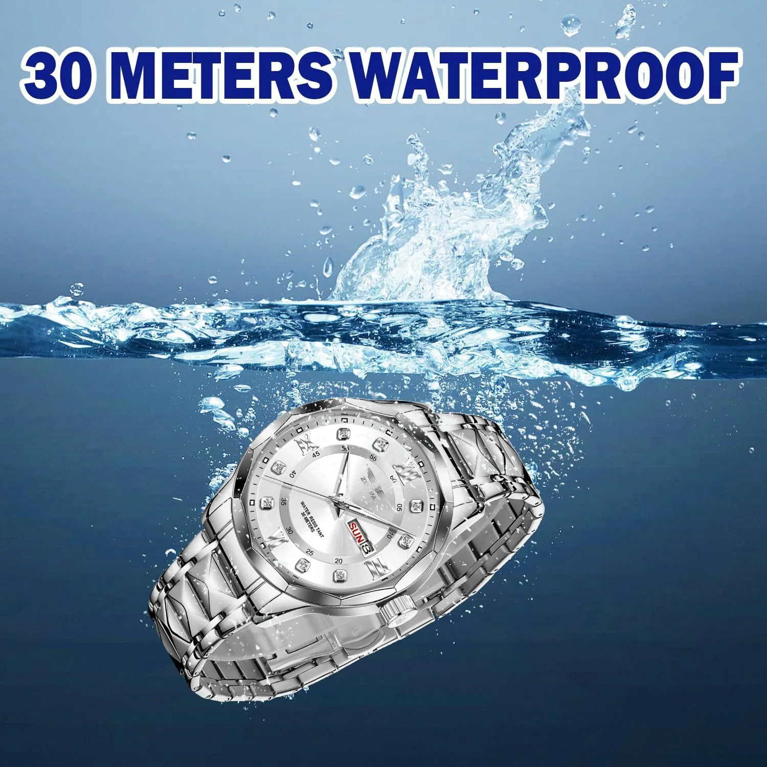 Business Dress Quartz Watch Stainless Steel Strap Analog Waterproof with Luminous situation shovel adjustment taint Large Dial Calendar Mens Watch Watches for Men, Luxury Classic 
