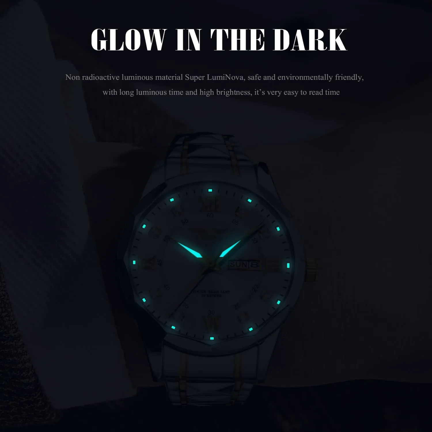 Business Dress Quartz Watch Stainless Steel Strap Analog Waterproof with Luminous situation shovel adjustment taint Large Dial Calendar Mens Watch Watches for Men, Luxury Classic 